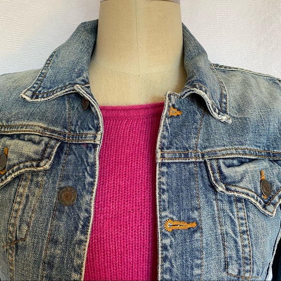Earl XS denim jean jacket. Stonewashed Trucker style. EUC - Picture 2 of 6